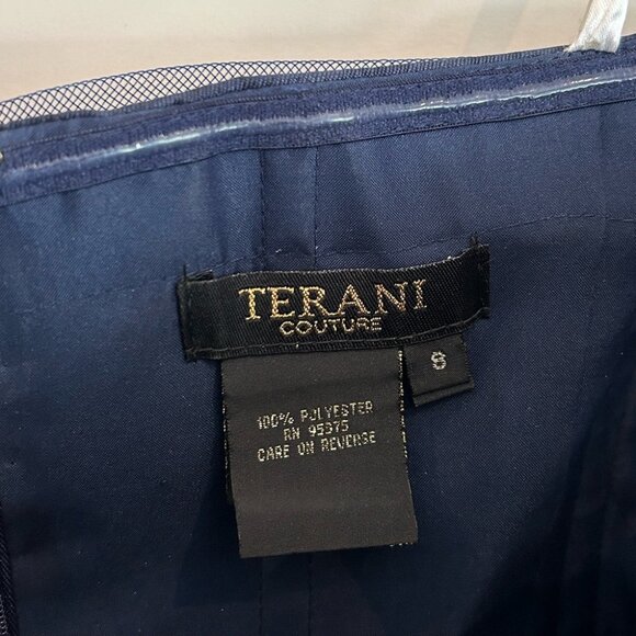 Terani Couture Navy 2011M2159 Long Mother Of Bride Dress Evening Gown - Picture 7 of 11